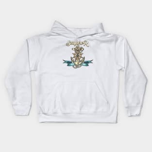 Seafarer Emblem in Tattoo style Kids Hoodie